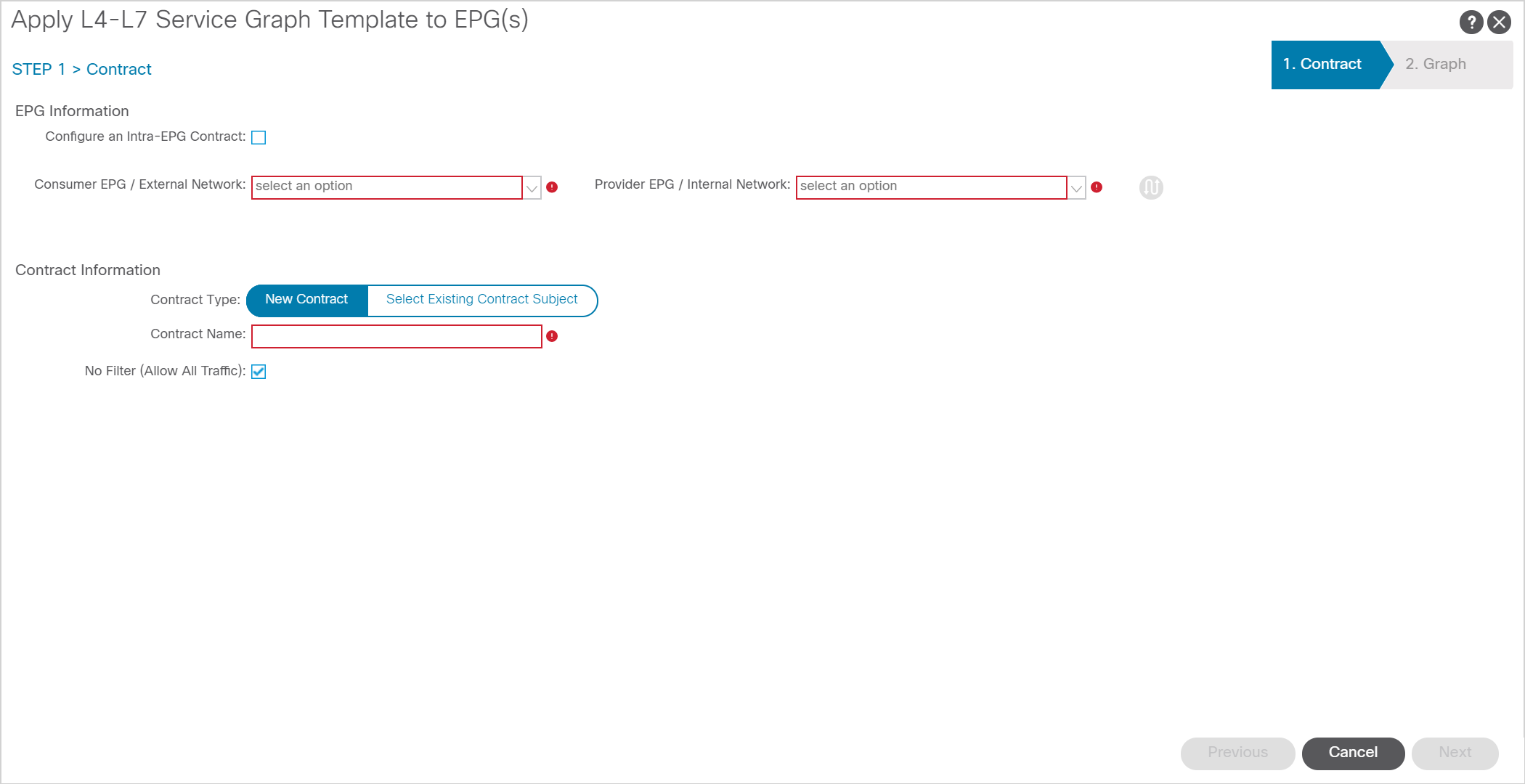 Apply Service Graph Template