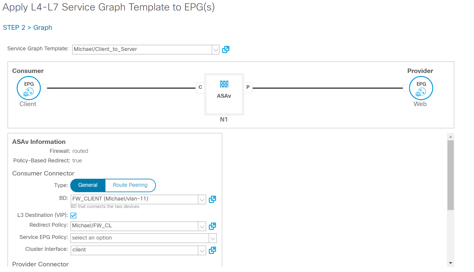 Apply Service Graph Template Step 2