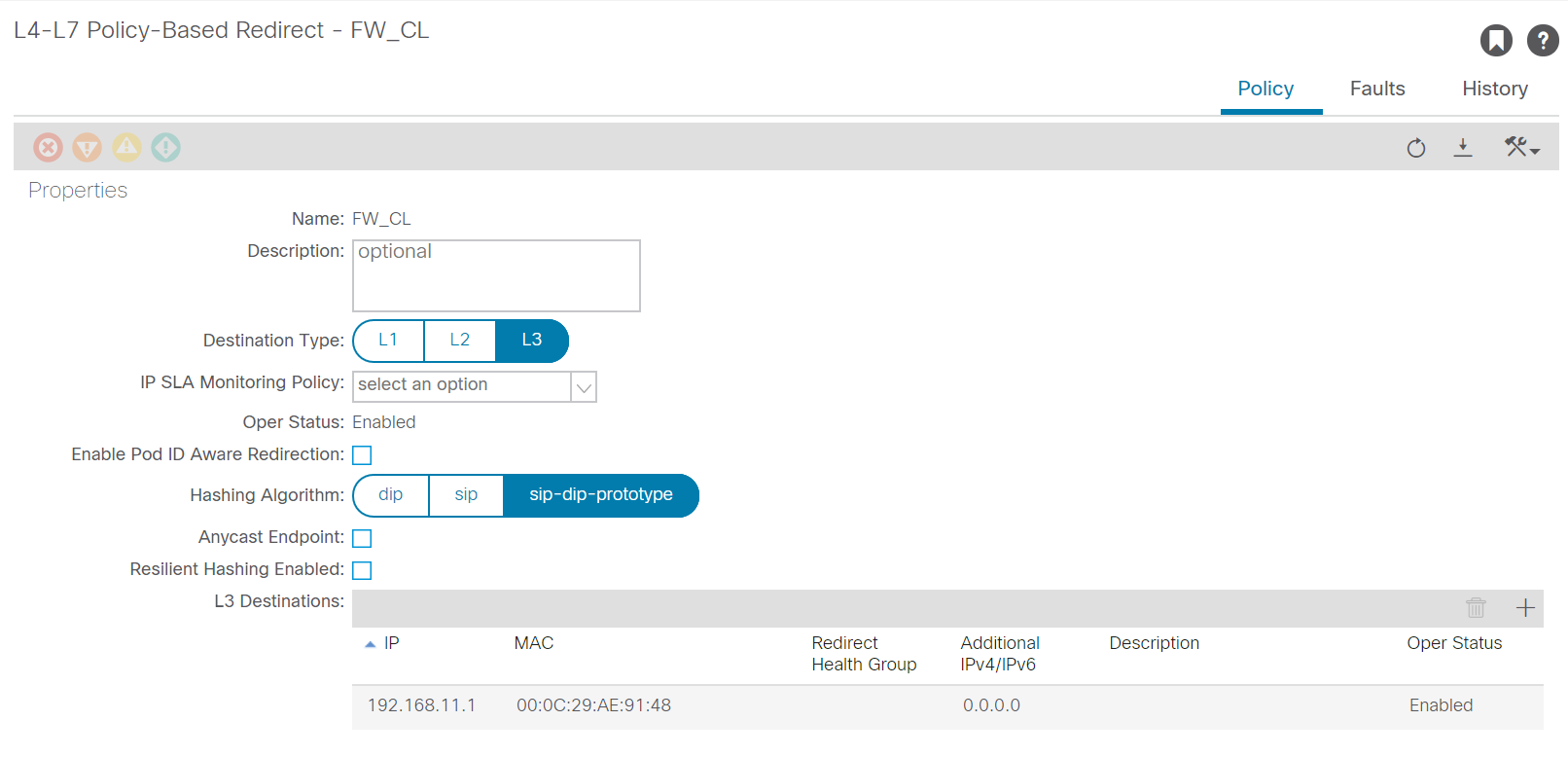 L4-L7 Policy-Based Redirect