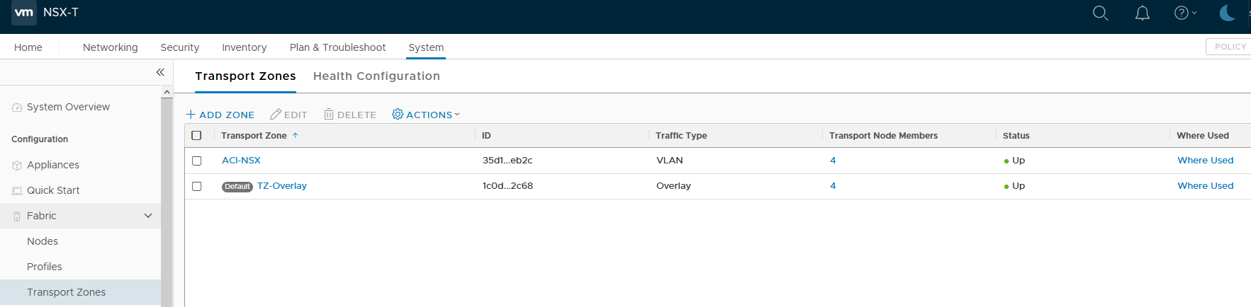 NSX-T Transport Zones