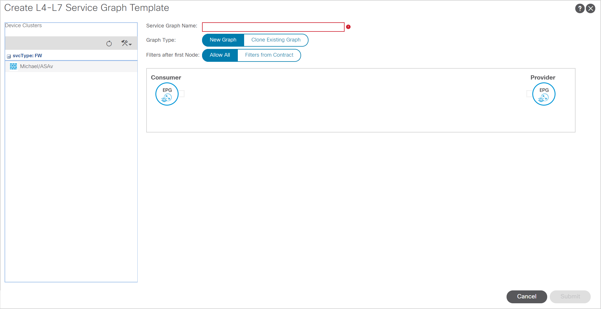 Create Service Graph Template